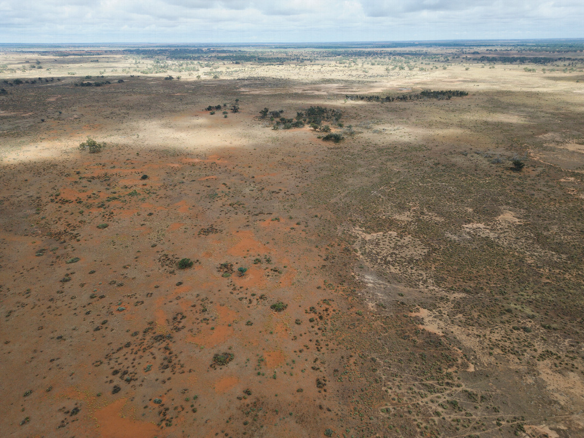 View West, from 120m above the point