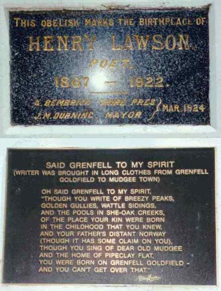 Henry Lawson plaques at Grenfell