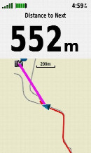 #2: My GPS receiver’s display, 552 metres from the point