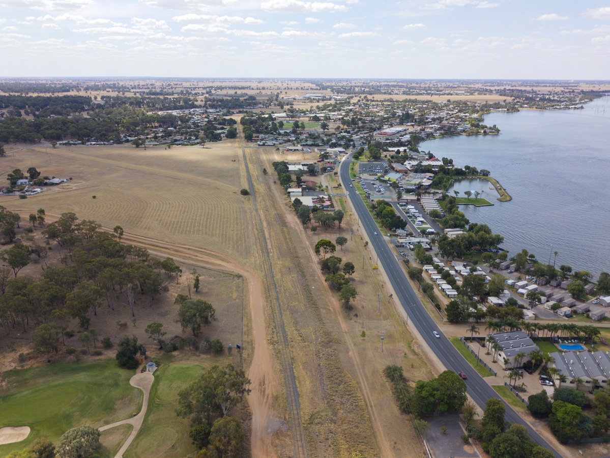 View North, from 120 m above the point