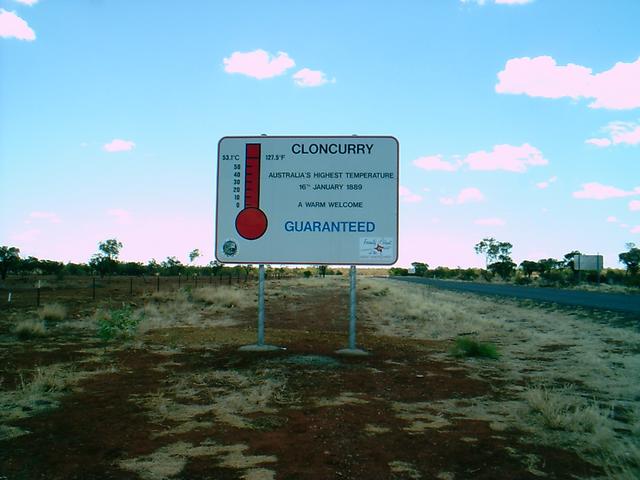 Hot town Cloncurry. But it was a mild 41 degrees when we were there.