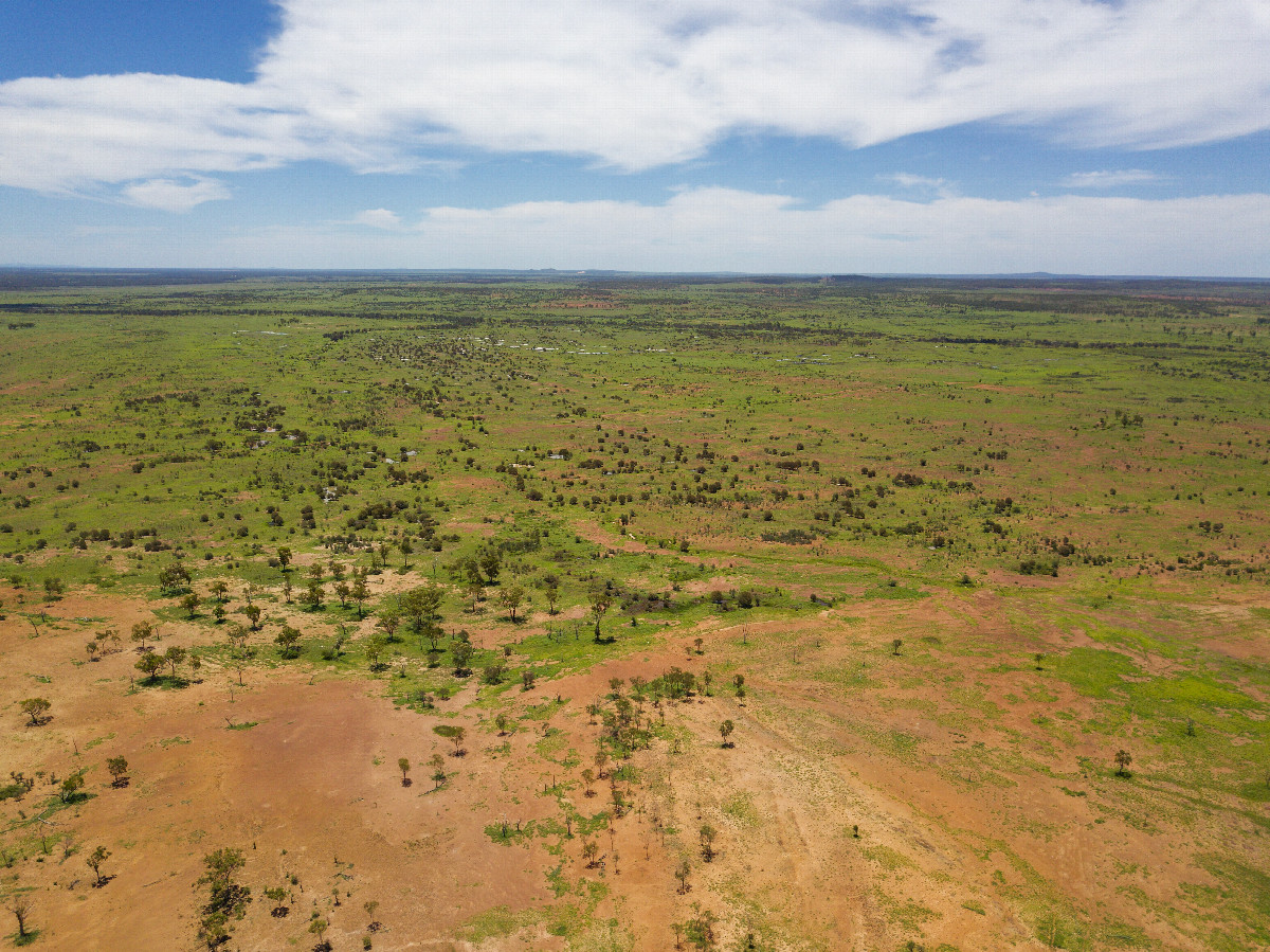 View North, from 120m above the point