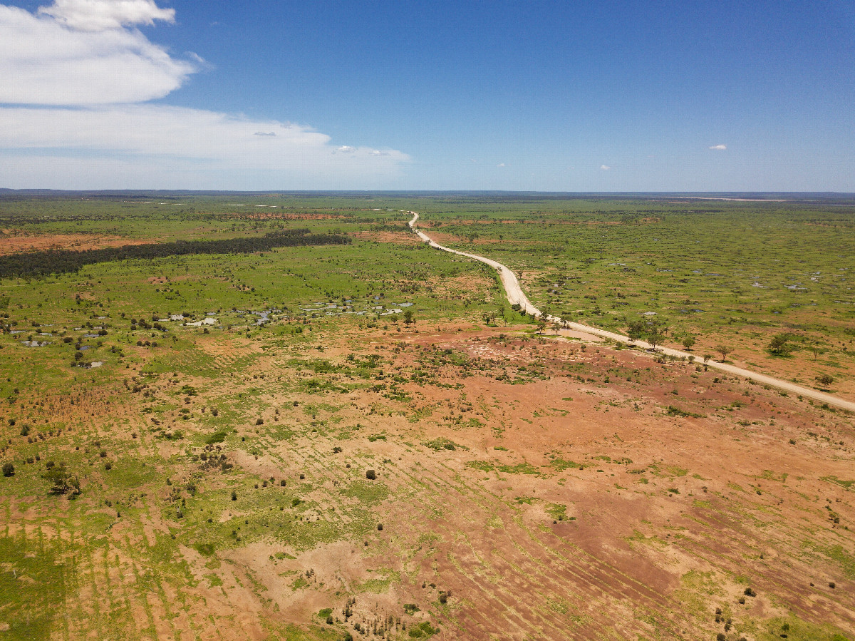 View East (along the Elgin Moray Road, towards the Gregory Developmental Road), from 120m above the point