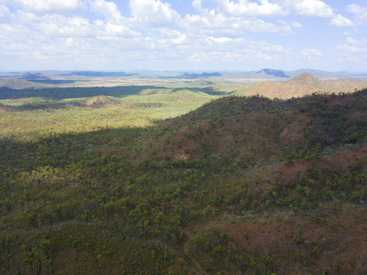 View East (roughly along the route that I followed), from 120m above the point
