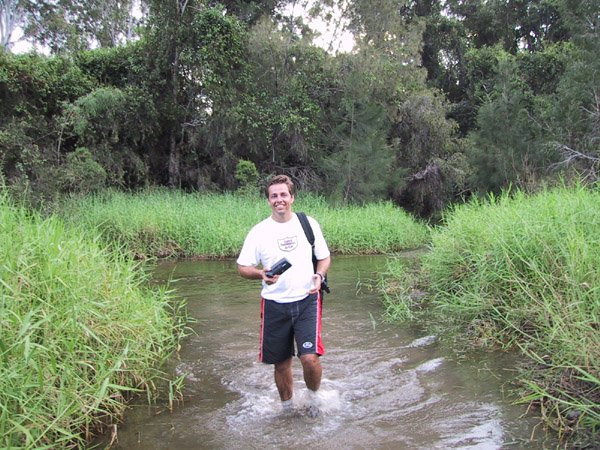 The shallow part of the river that I had to cross to get there