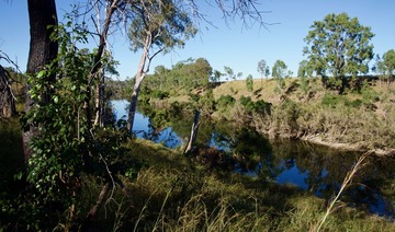 #1: The Calliope River - 1.89 km east of the point - blocked my attempt to reach the point