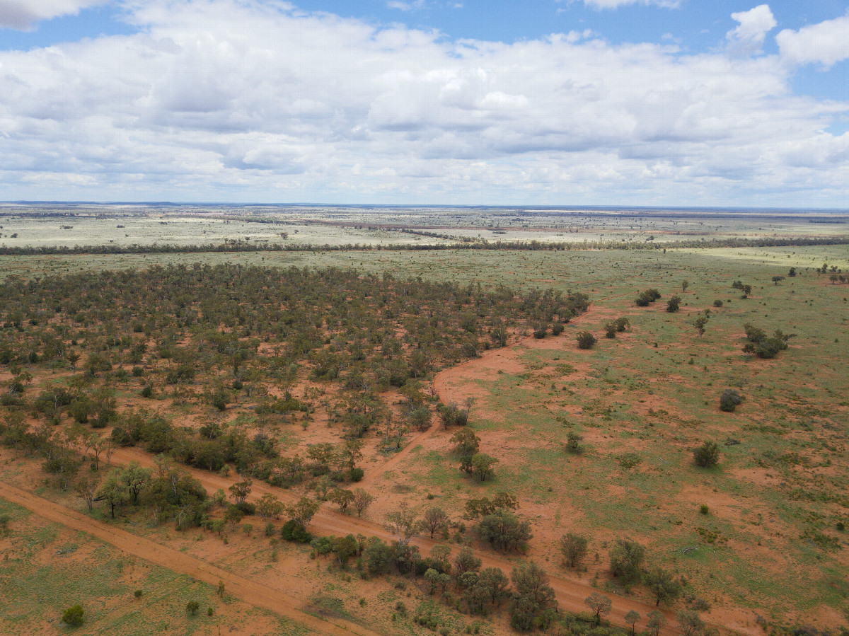 View West, from 120m above the point