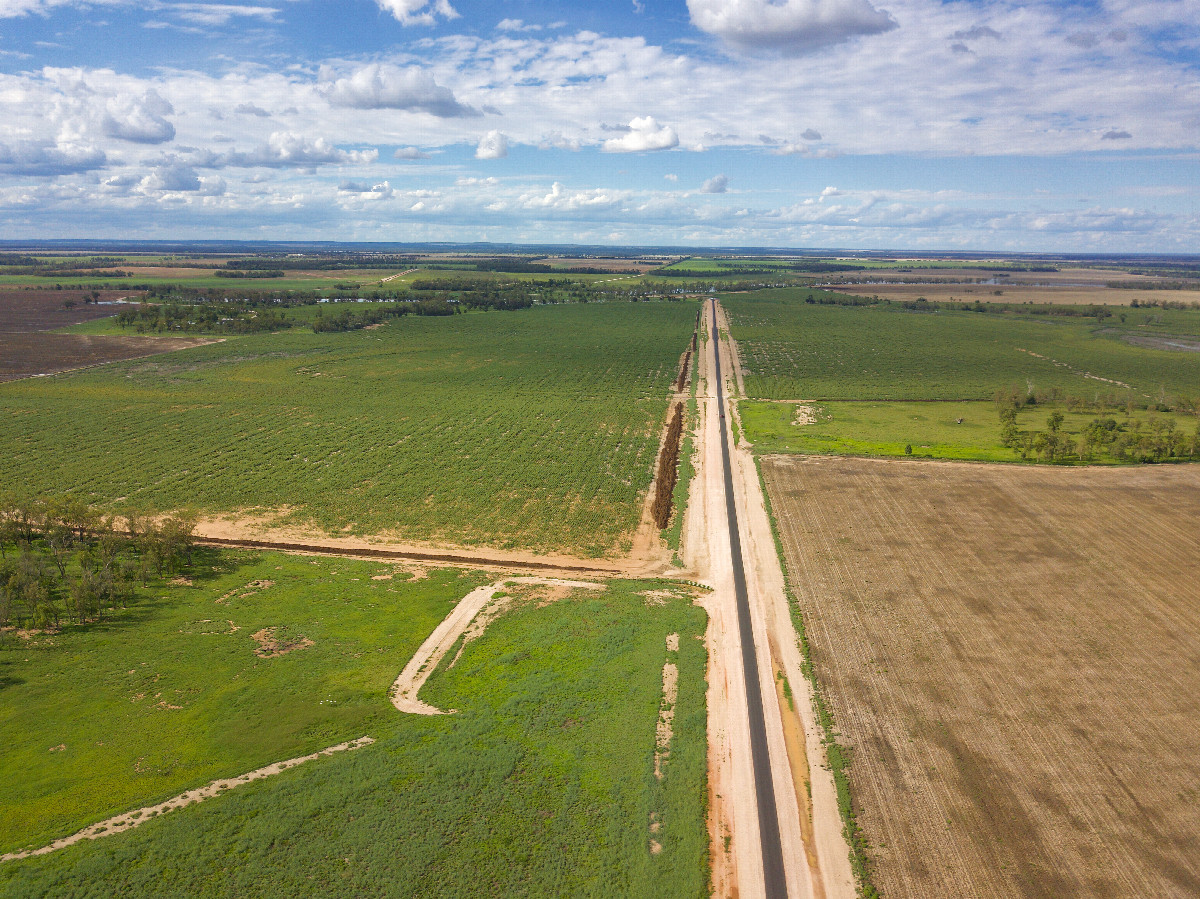 View North, from 120m above the point