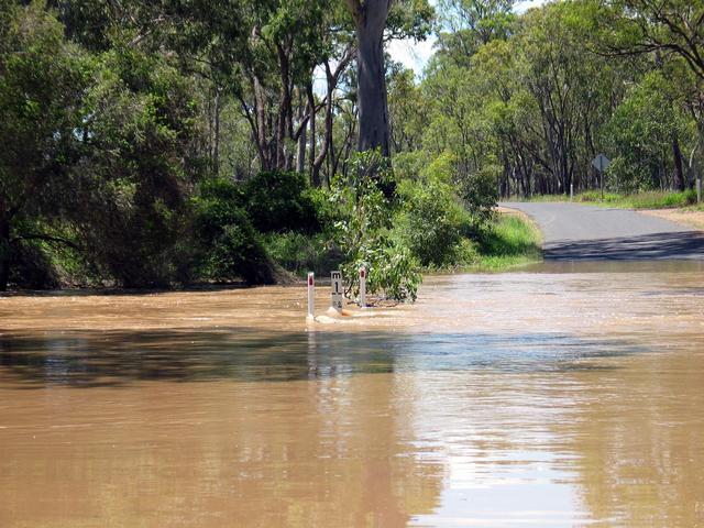 The first road we tried to take to the confluence just happened to be in the path of the rain that fell the day before.