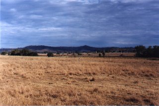 #1: A view from the confluence, looking Northwest, across the bush to the mountains…