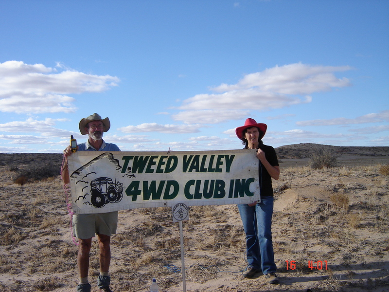 Kevin and Sherril  with Club banner and plaque 