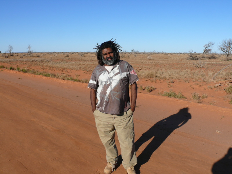 John Munji on the Dey-Dey road from Maralinga