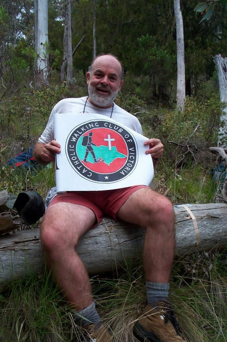 The view up the slope - Bernie and the identifying badge