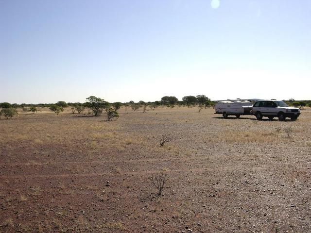 View from the confluence looking west, including the car