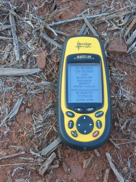 GPS on the ground at 120°E 25°S