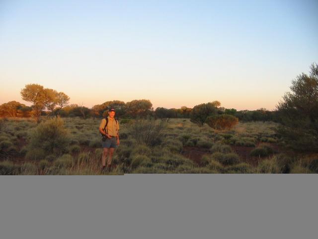 Peter in spinifex approximately 500m south of the confluence
