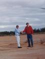 #8: Ken and Neil congratulate each other after visiting their first confluence