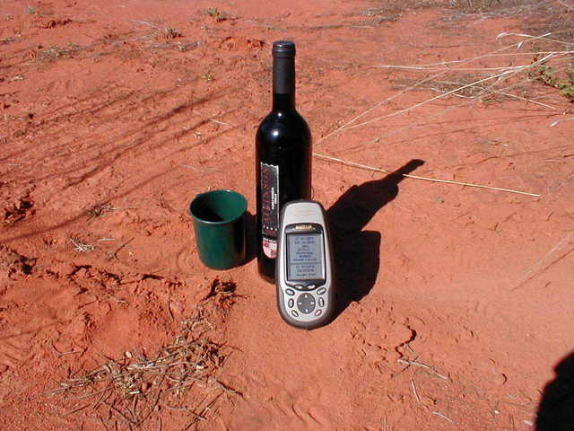 Looking from the north through the site and at our celebratory bottle (yet to be opened)