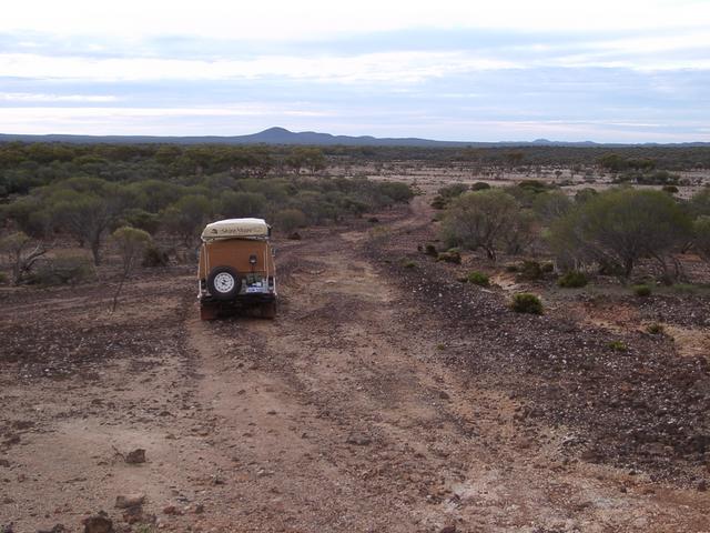 Station track, looking north towards confluence, 6km away