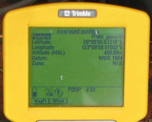 Closeup of the GPS reading