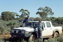 #4: The trusty vehicle (Nissan Navara) with Brendan on left and Pete on right.