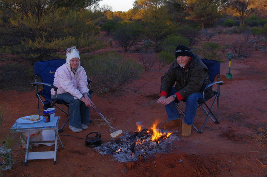 A Cool start to the day by the Campfire