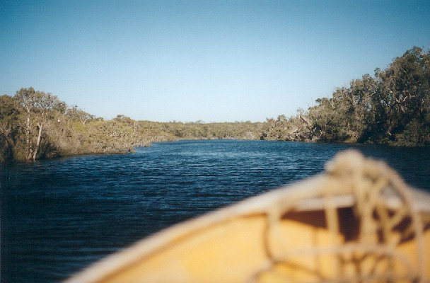 Motoring down the river towards Irwin Inlet.