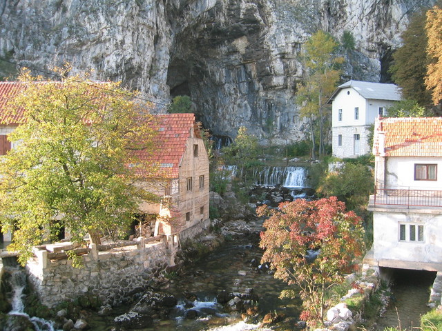 Little town of Livno where I stayed has a river flowing out of a cave