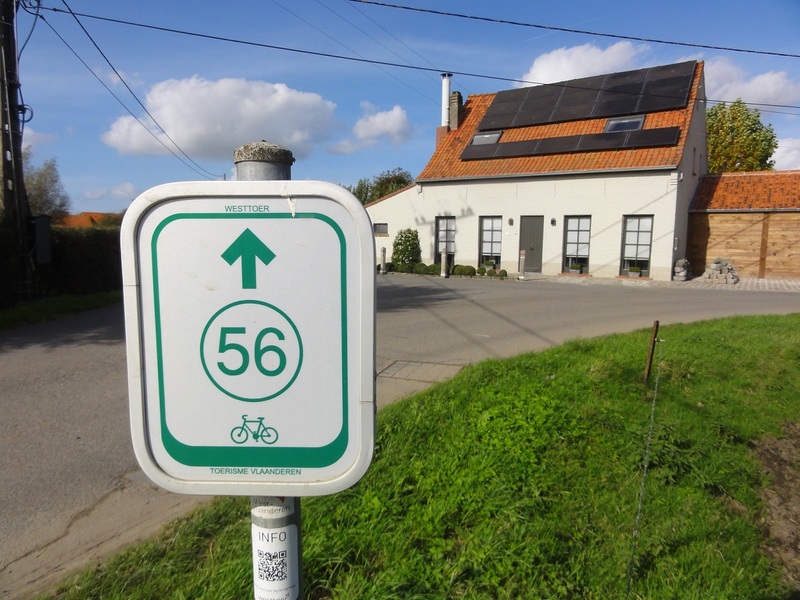 View of the house and bike path from the crossroad