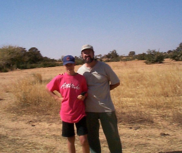 Chris and David at the confluence point 14°N 1°W