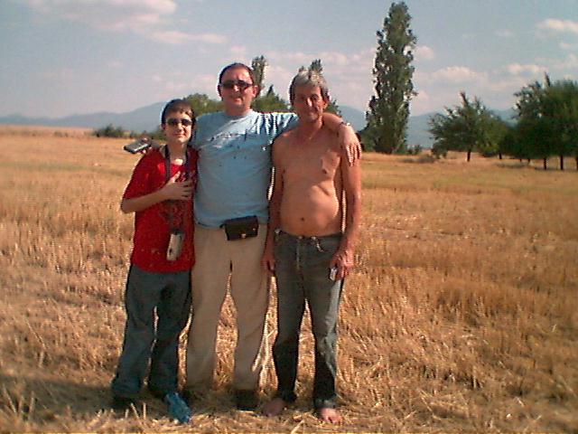 The winner, his father and a local friend