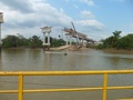 #8: Balsa para travessia do rio Igarapé-Miri e ponte em construção - ferry crossing Igarapé-Miri River and bridge being constructed