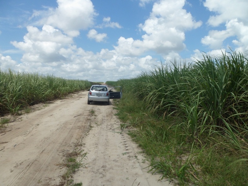 Paramos o carro a 485 metros do ponto exato - car stopped 485 meters close to the exact point