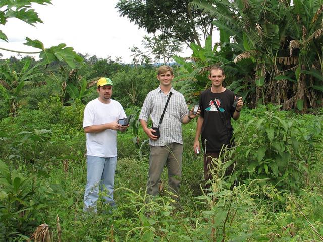 Fotos dos visitantes (Otavio, Clédio e Anderson).