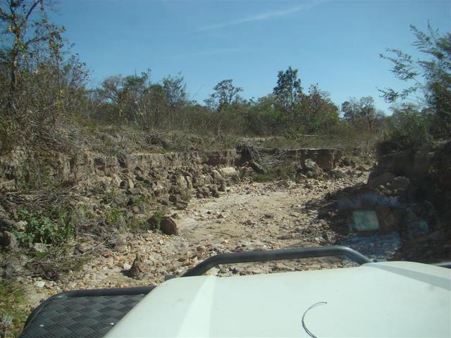 Dry riverbed, a trail