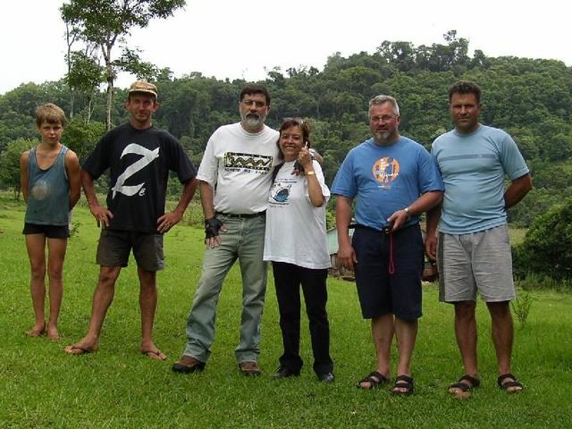 Rafael (a neighbour), Marino Kunz (the landowner), myself and my wife, Alvisio and Waldir