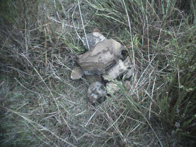 Pile of rocks mark exact point