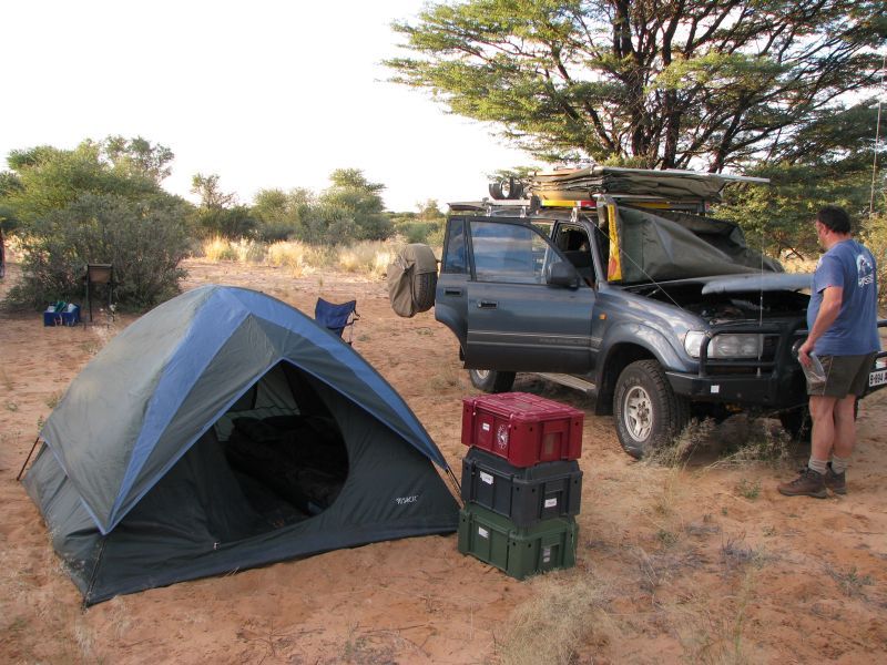 Camp microwave being prepared