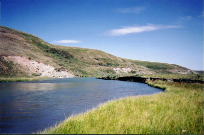 Looking north, down the North Milk River