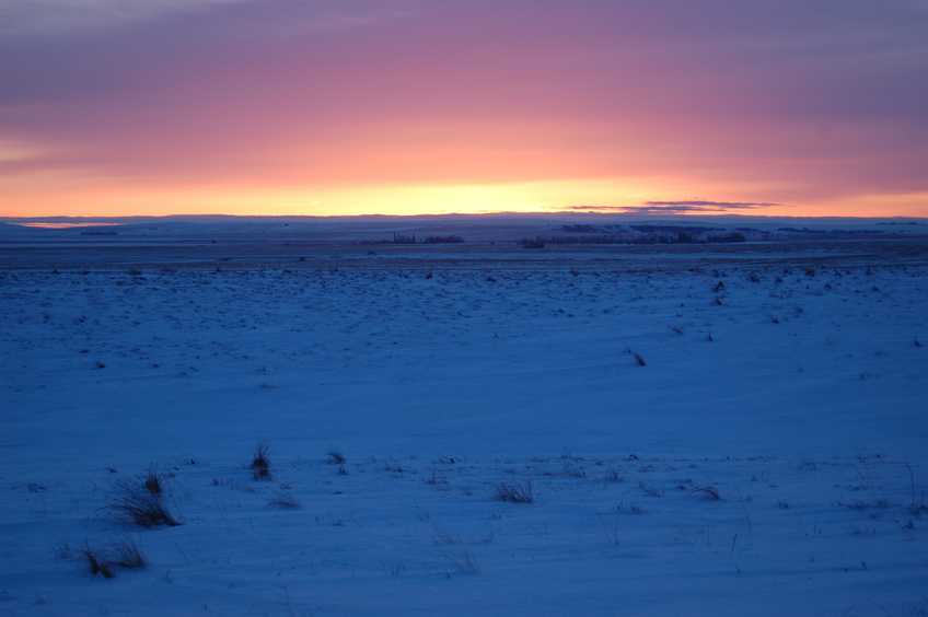 West from the confluence - Sunset