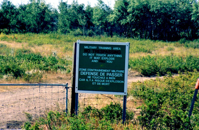 Different warning sign at CFB Wainwright