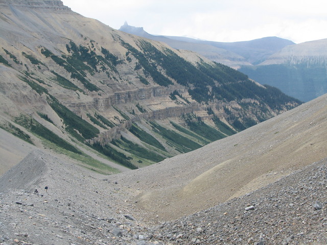 The end of our route up Amery creek, looking North.  You can see Lighthouse Tower prominently in the background.