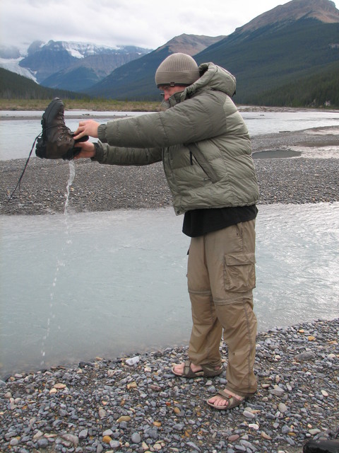 The rain made the removal of our boots to cross the creek unnecessary.