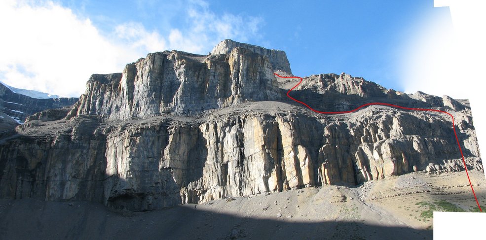 The gully taken to start the scramble up Mount Amery.