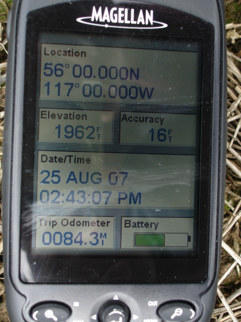 the GPS reading