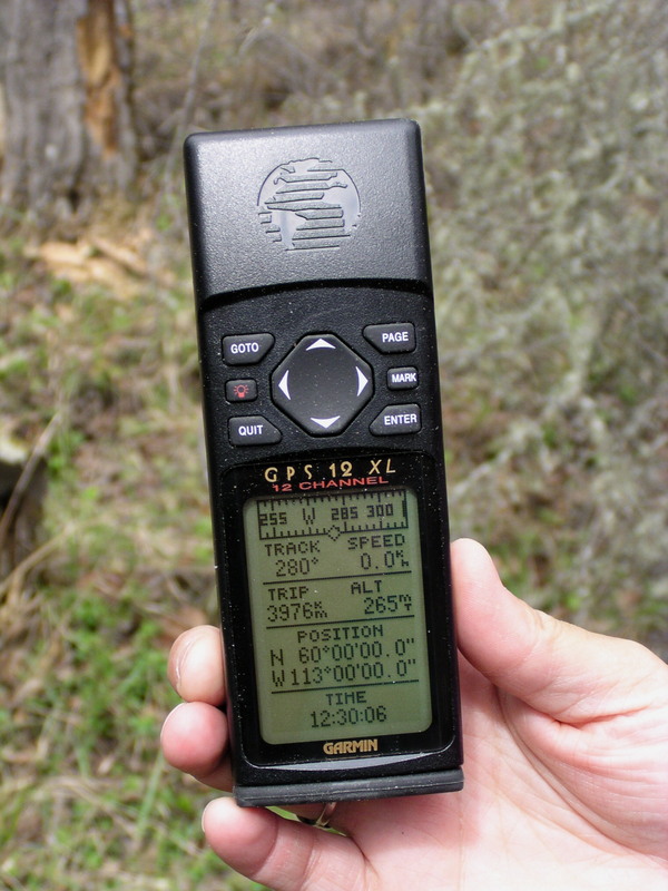 GPS indicating that we were at the confluence.
