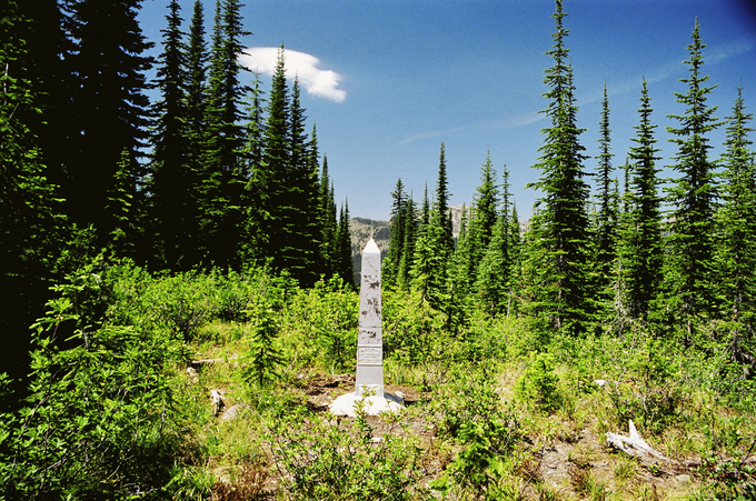 Boundary monument 195 facing West