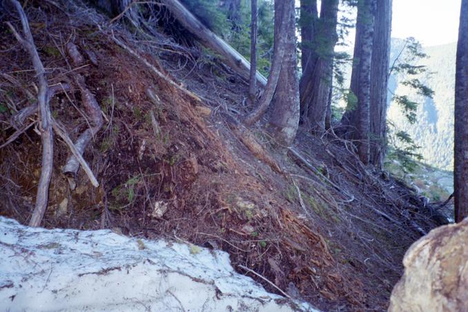 snow and steep on the way to the confluence