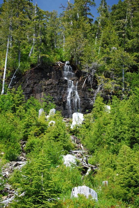 waterfall near the end of the road