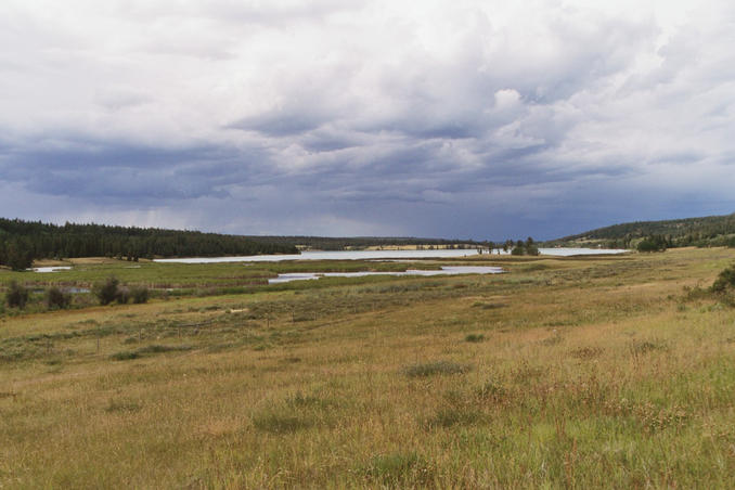 Felker Lake, with rain clouds approaching